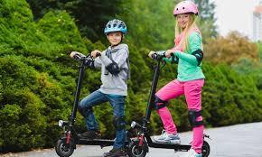 Kids on e-scooters