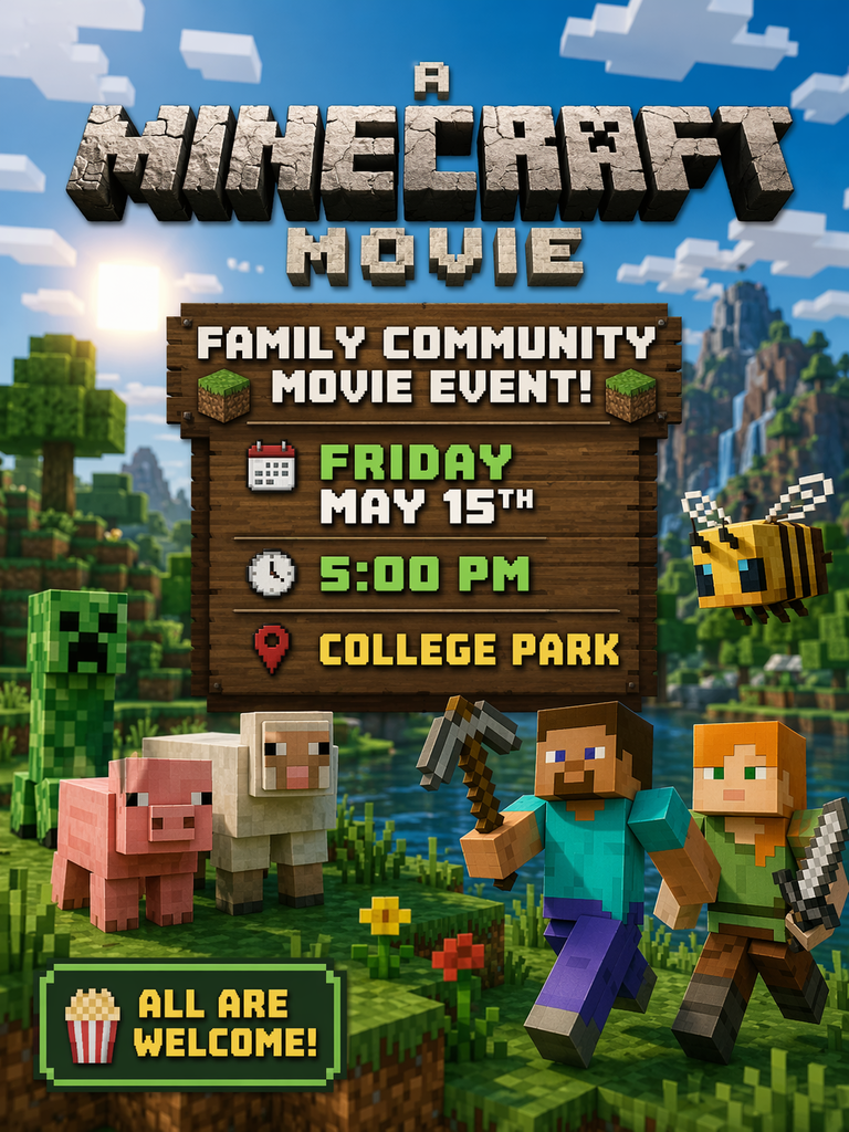 Minecraft Movie Night Poster