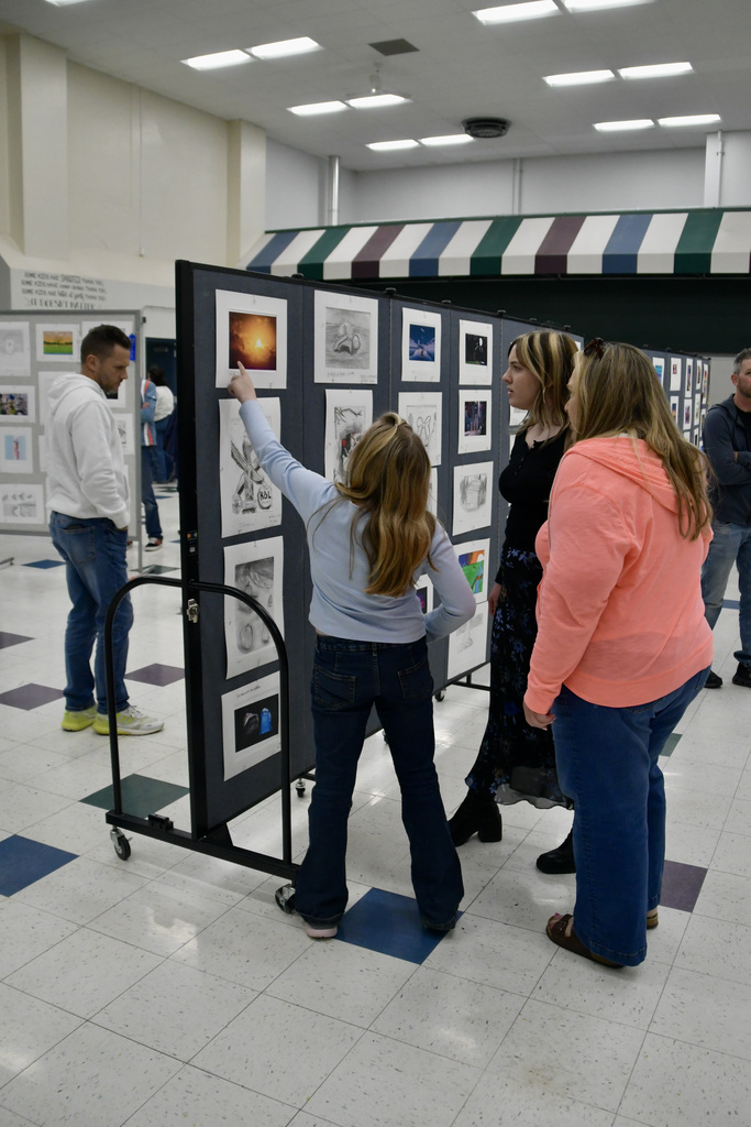 People checking out an Art display at Gallery Night.