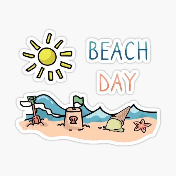 Beach Day, sand, sun, melted ice cream cone