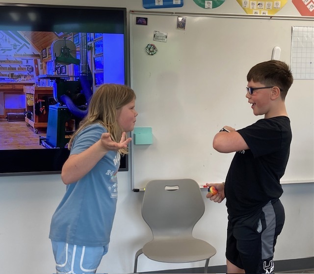 Students acting out a scene from A Midsummer Night's Dream from Shakespeare.