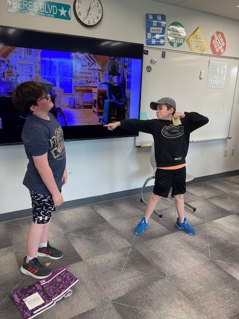 Students acting out a scene from A Midsummer Night's Dream from Shakespeare.