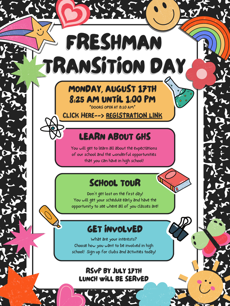 incoming freshman transition day sign up flier