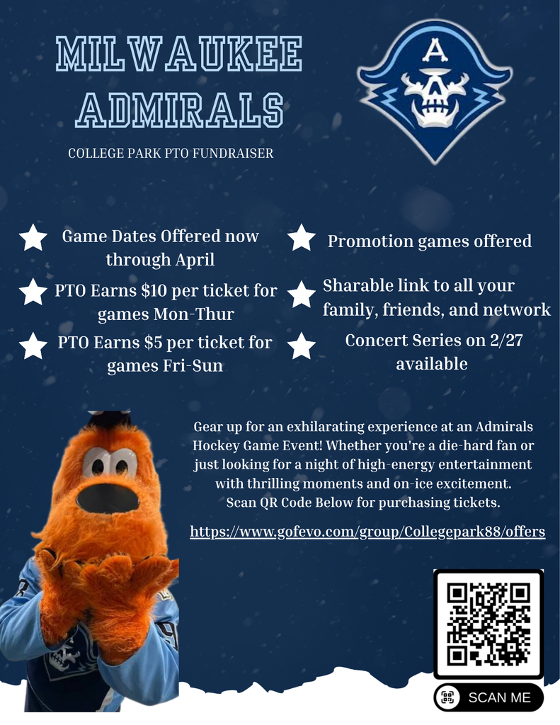 Admirals Flier College Park Fundraiser