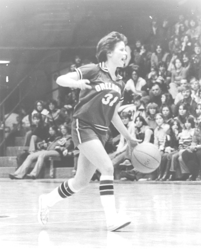 Mary Pospyhala Dribbling Basketball