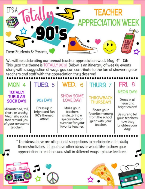 Teacher Appreciation Week Dress-up Days