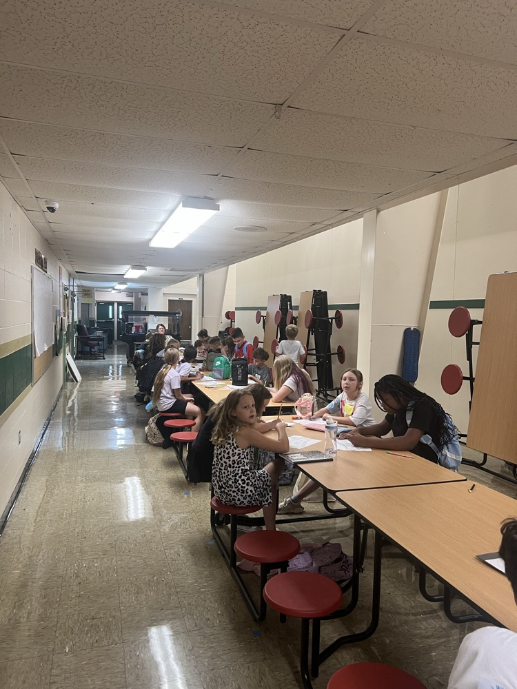 class in the cafeteria
