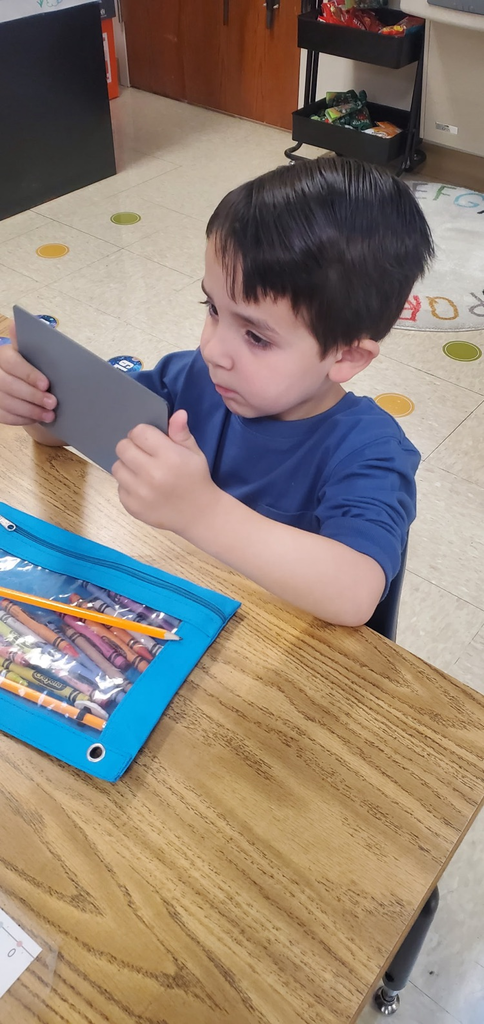 Mrs. Melissa's class is the beginning writing phase which includes learning to draw. Today we looked at our facial features and drew self portraits!