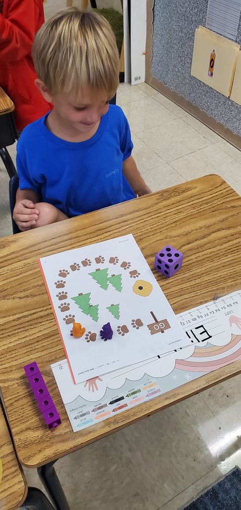 Mrs. Melissa's class had a great day of testing and even kept our learning going strong today! Fun in Math with partner bear counting gametime, and then out for some chalk using our knowledge of lines from Skills!