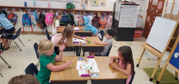 Mrs. Melissa's class had a great day of testing and even kept our learning going strong today! Fun in Math with partner bear counting gametime, and then out for some chalk using our knowledge of lines from Skills!