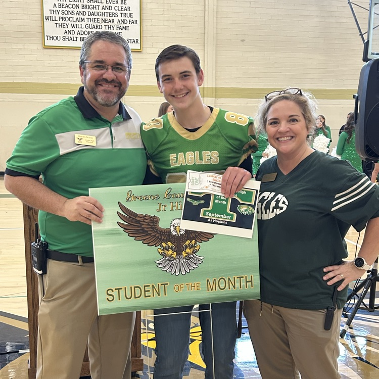 AJ Hopkins - GCTJHS 9th Grade Student of the Month 