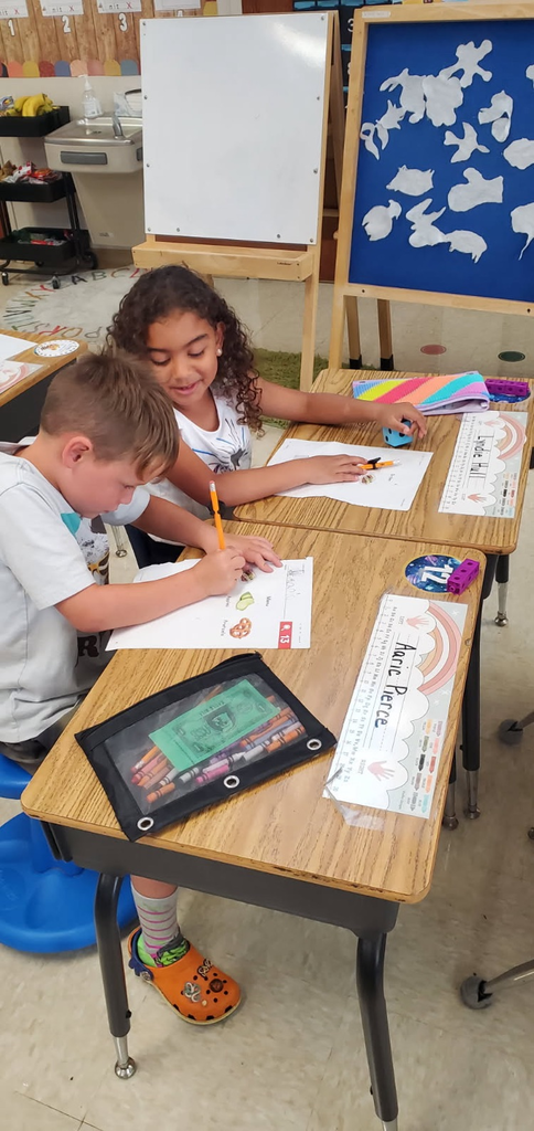 Mrs. Melissa's class having fun with learning. In math, we worked on subitizing and writing numbers by taking each other's order for tacos, apples, and pretzels.