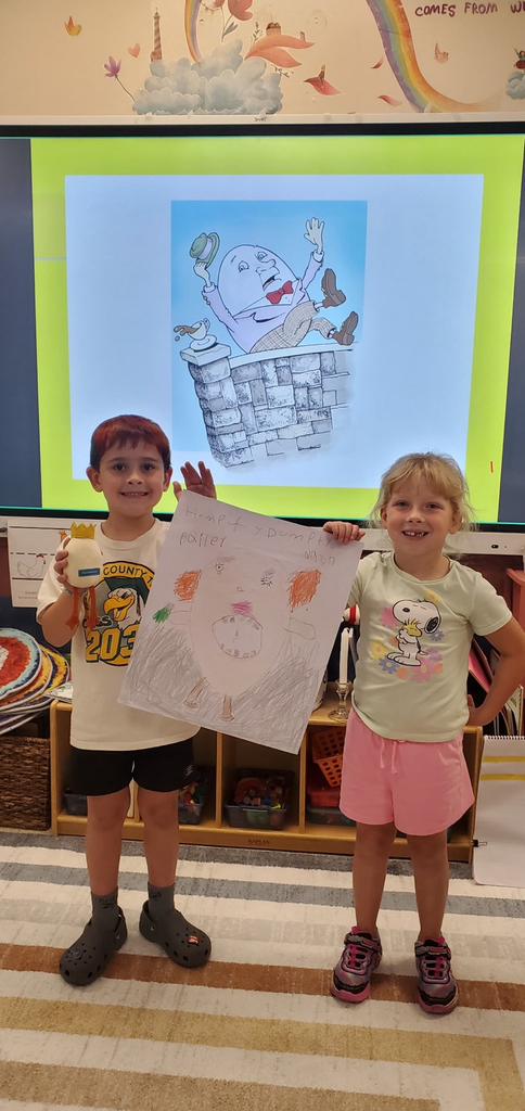 Mrs. Melissa's class learned about making predictions when learning about Humpty Dumpty. Then we finished with partner drawings!