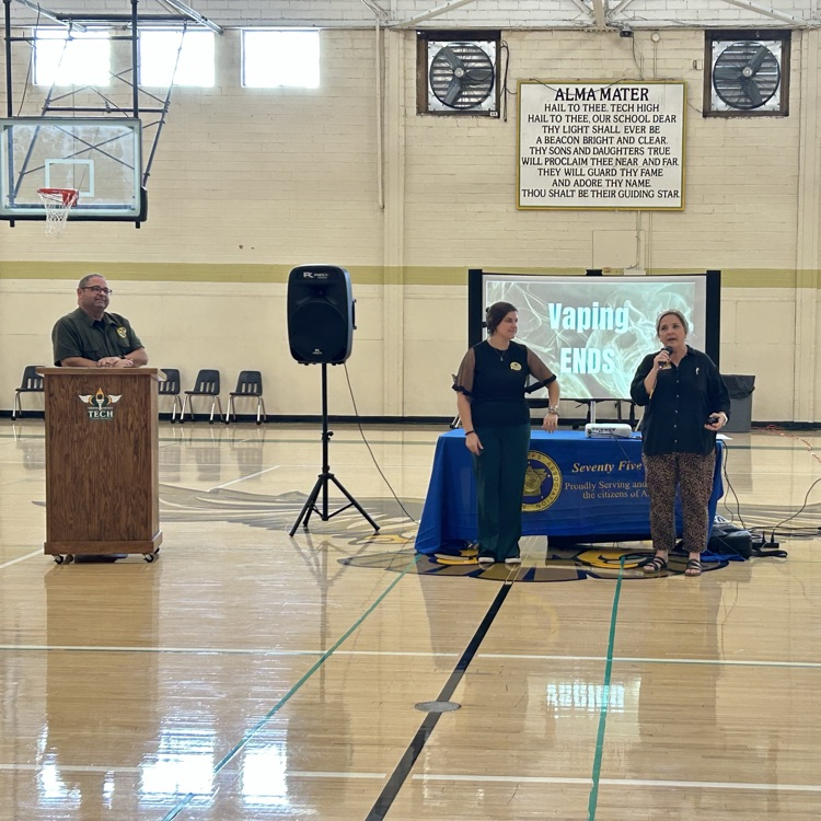 Thank you to Arkansas Sheriffs Association  representative Ms. Townsend for presenting about the dangers and cost of using vapes today to our students. 
