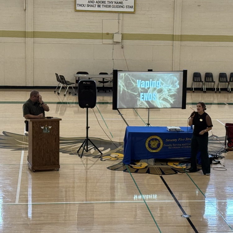 Thank you to Arkansas Sheriffs Association  representative Ms. Townsend for presenting about the dangers and cost of using vapes today to our students. 