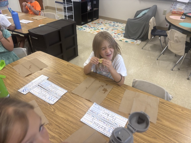 Mrs. Marci’s class learned about our sense of taste today and had a taste test. We shared our opinions and decided we think sweet and sour are our favorites.
