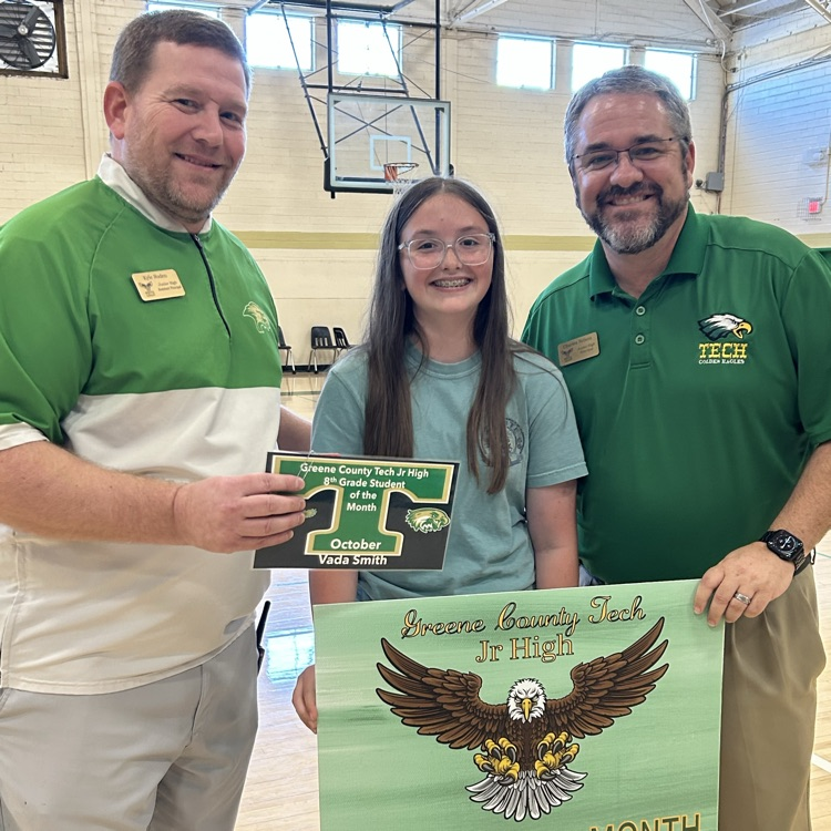 Congrats to our GCTJHS Students of the Month: Veda Smith (8th) & Anna Scrape (9th). Great day to be a Junior Eagle! ๐ฆ