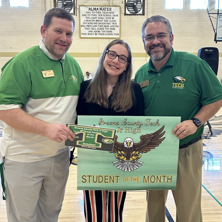Congrats to our GCTJHS Students of the Month: Veda Smith (8th) & Anna Scrape (9th). Great day to be a Junior Eagle! ๐ฆ