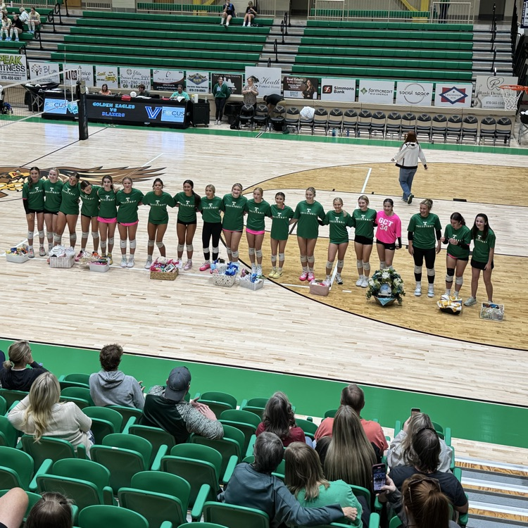 Freshman appreciation night. We โค๏ธ our volleyball girls. Great Day to be a Jr Eagle! ๐ฆ