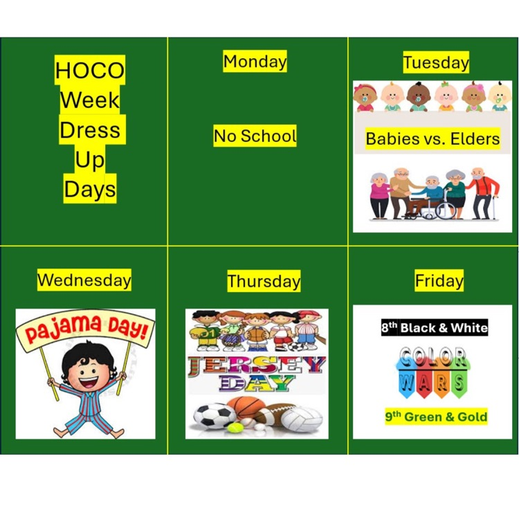 Jt High HOCO Dress up days, October 21-24