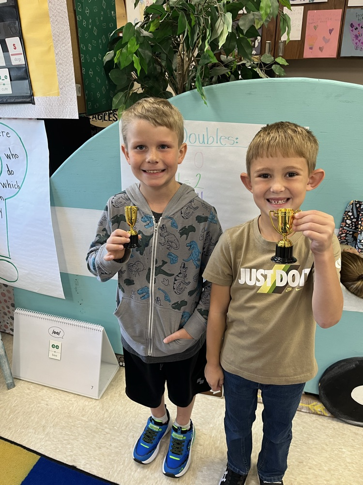 The following students in Mrs. McMillon’s class have earned their first “Tricky Word Trophy” for knowing all their tricky words for the first 9 weeks. 