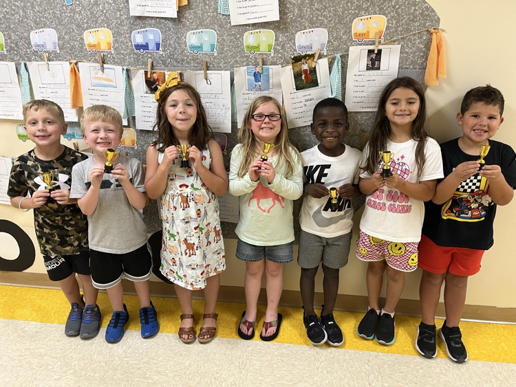 The following students in Mrs. McMillon’s class have earned their first “Tricky Word Trophy” for knowing all their tricky words for the first 9 weeks. 