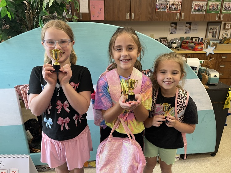 The following students in Mrs. McMillon’s class have earned their first “Tricky Word Trophy” for knowing all their tricky words for the first 9 weeks. 