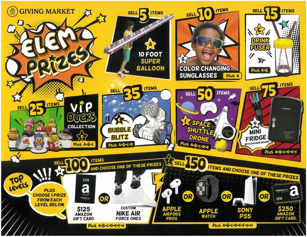 Prizes for selling items