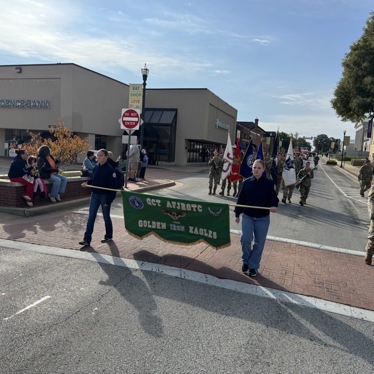 GCT JROTC marched in the Veterans Parade @ Jonesboro and they represented Tech well. Great Day To Be An Eagle & Thank You to our Veterans for their service! ๐ฆ