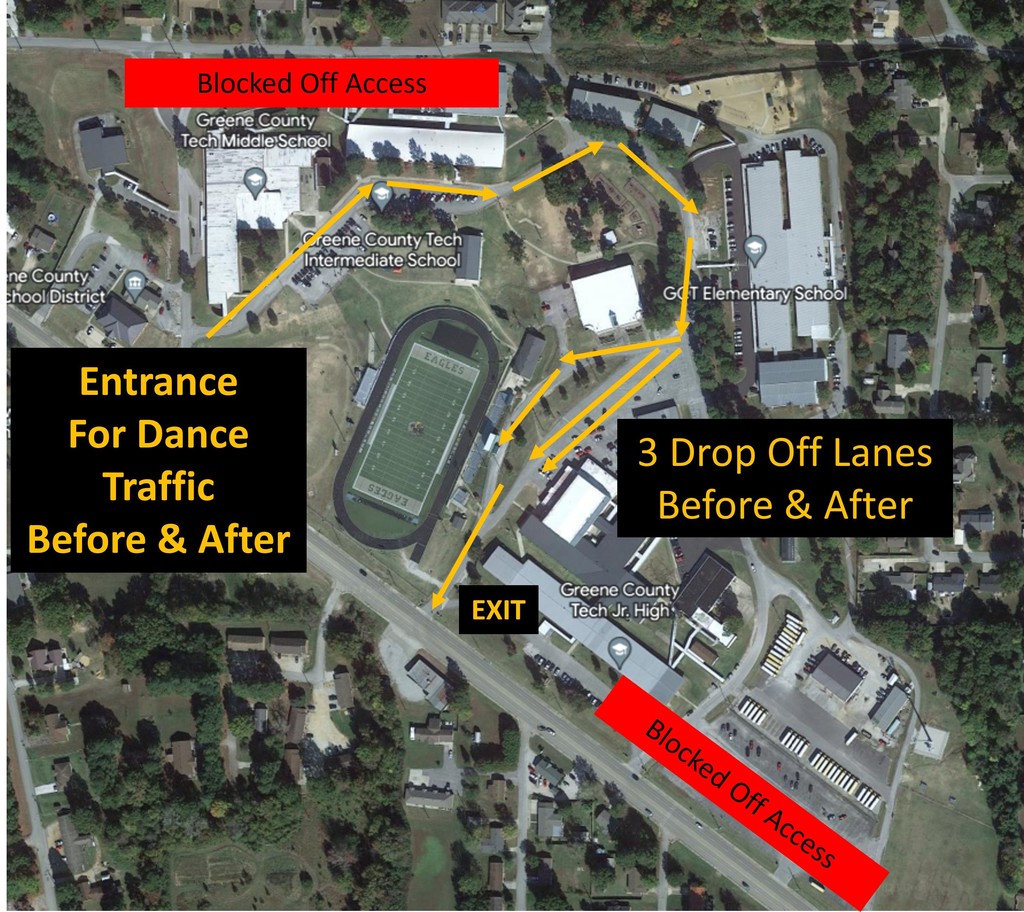 Traffic Flow for Jr High Dance Tonight, 11/14/25. Dance 7:00-9:00 & cost is $5.00. Items for sale for $1.50 each. Free Water!
