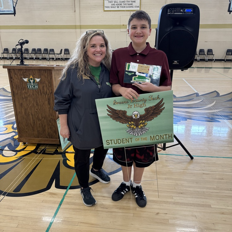 congrats to our students of the month: Michael Newboles & Alexis Klingensmith! Great Day To Be A Jr Eagle! 🦅