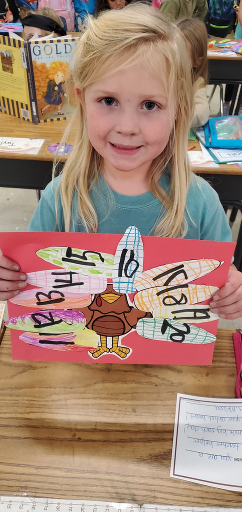 Mrs. Melissa's class finished the day getting ready for Thanksgiving with Teen Number Turkeys and a Charlie Brown Thanksgiving feast! Plus doesn't everyone have a turkey for a teacher?! 