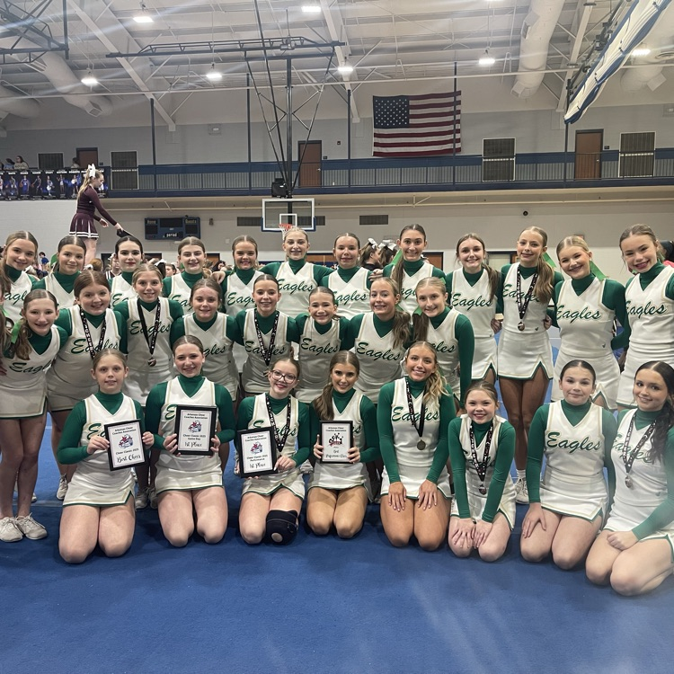 Congrats GCTJHS Cheer @ Bald Knob. racking up the awards! Great Day To Be A Jr Eagle Cheerleader! 🦅 