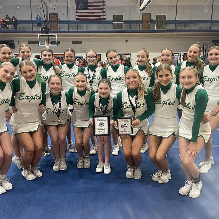 Congrats GCTJHS Cheer @ Bald Knob. racking up the awards! Great Day To Be A Jr Eagle Cheerleader! 🦅 