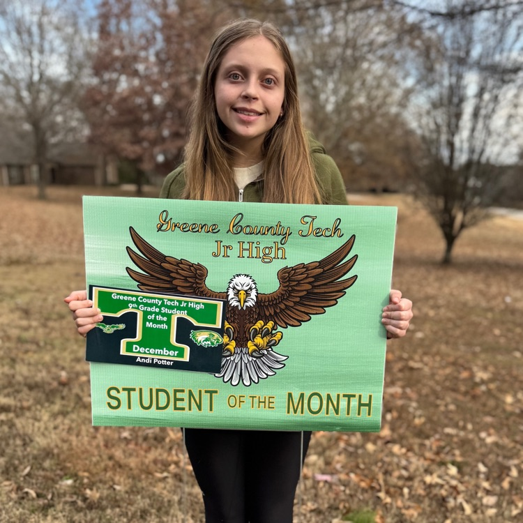 Congrats Andi Potter - 9th Grade Student of the Month! 