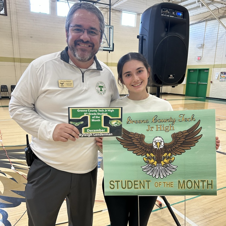 Congrats Ryleigh Lenderman - 8th Grade Student of the Month! 