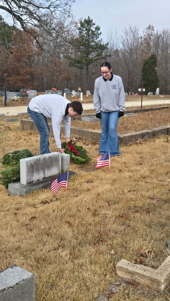Placing a wreath