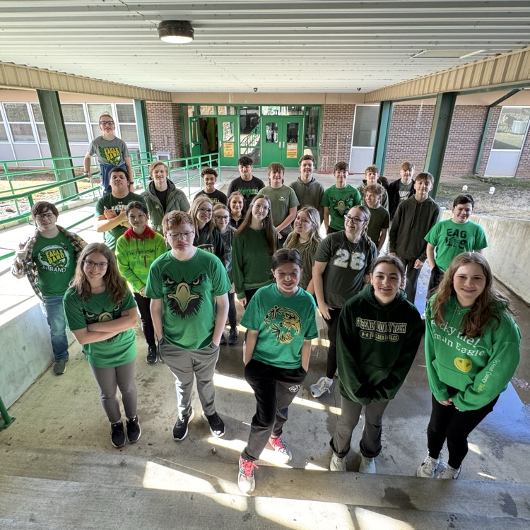 Students wore green to support the Eagles for Full Flight Friday!  Great Day To Be A Jr Eagle! 🦅 