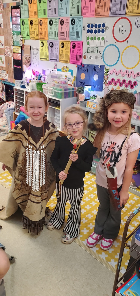 Mrs. Miller's class is working their way through the Knowledge Unit about Native Americans.  We got to see and touch some of the items Native Americans would have made, used, and wore.