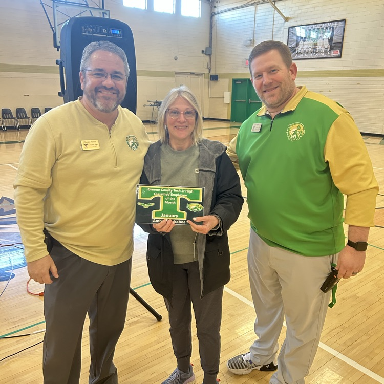 Congrats to our Jr High staff members of the month. Certified - Dean Livingston. Classified - Amber Huckabee. Great Day To Be A Jr Eagle! 🦅 