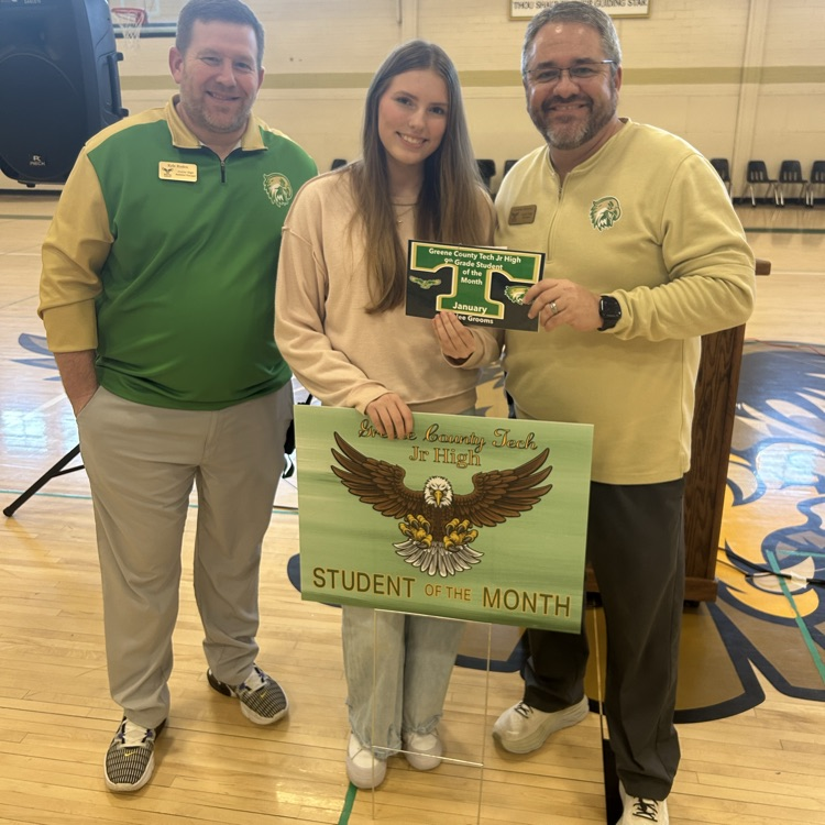 Congrats to our Jr High students of the month. 8th - Jackson Drew. 9th - Brylee Grooms. Great Day To Be A Jr Eagle! 🦅 