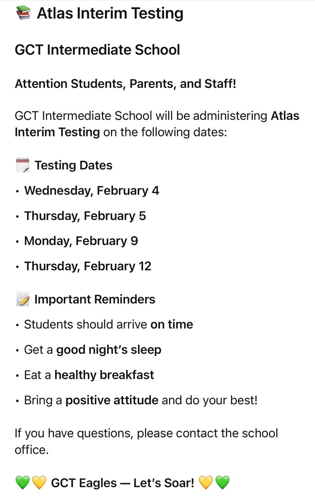 testing schedule