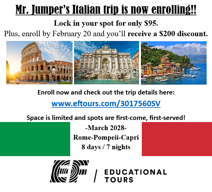 If you are interested please contact Mr. James Jumper at GCTHS or by email @ james.jumper@gctschools.net