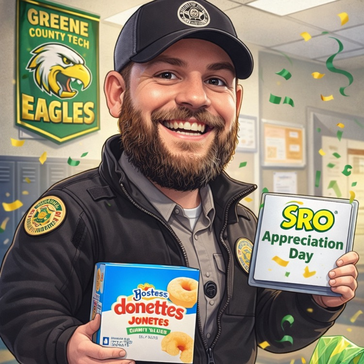 Happy SRO Appreciation Day! Officer Landon Crumpton does a great job of ensuring the safety and wellbeing of our students. He is another reason why It Is A Great Day To Be A Jr Eagle! 🦅