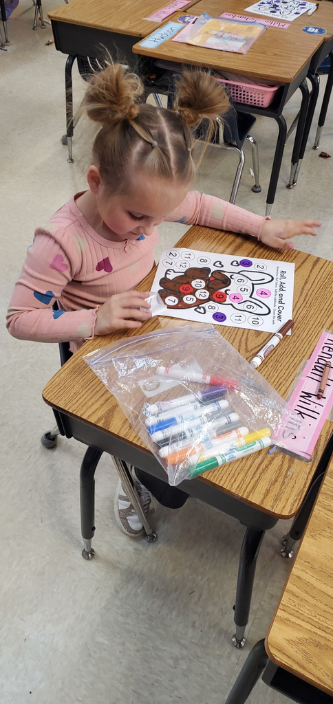 Mrs. Melissa's class took some time to Shake it Up in math... shaking dice to combine addends to find the sum and then color!! 