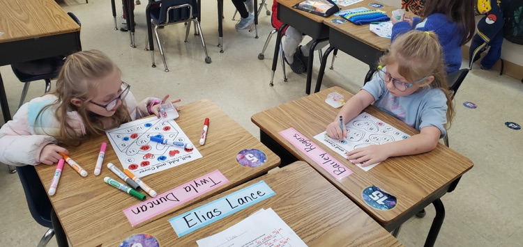 Mrs. Melissa's class took some time to Shake it Up in math... shaking dice to combine addends to find the sum and then color!! 