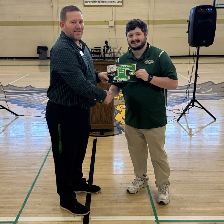 Congratulations to our GCTJHS Staff members of the month: Certfied - Colton Moon & Classified - Desiree Floyd! Great Day To Be A Jr Eagle! 🦅