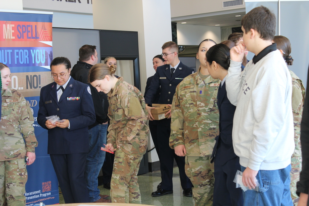 Cadets in the waiting area