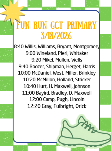 GCT Primary Fun Run Info