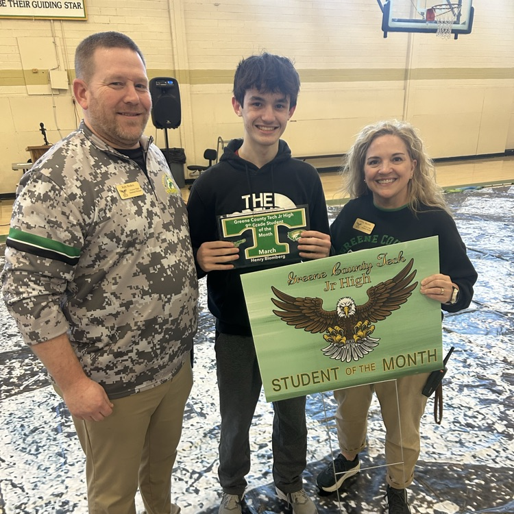 Congrats to Henry Blomburg for being selected as the March GCTJHS student of the month! Great Day To Be A Jr Eagle! 🦅